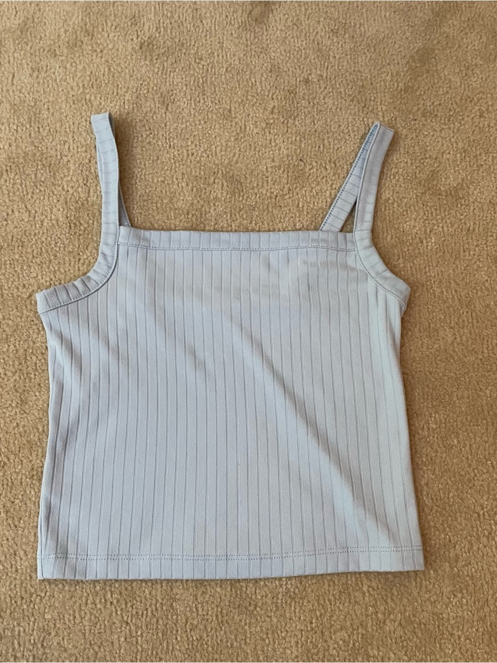 Ardene Light Blue Ribbed Square Neck Tank Top